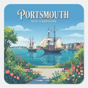 Sticker Carré Prescott Park front de mer Portsmouth New Hampshir