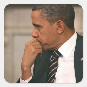 Sticker Carré Président Barack Obama rencontre le président