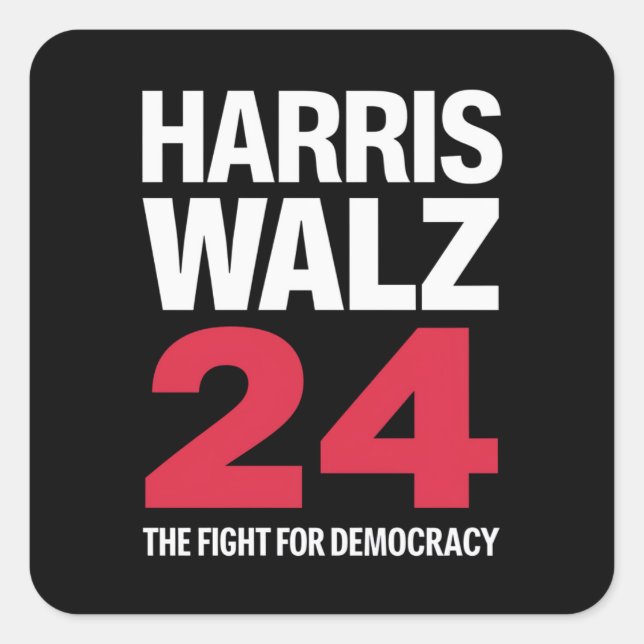 Sticker Carré Président Elect Kamala Harris & Tim Walz 2024 (Devant)