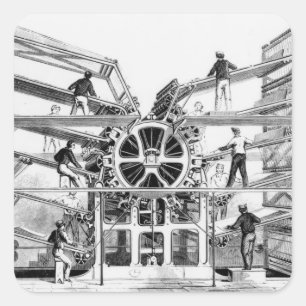 Sticker Carré Presse à cylindres inventée par Richard March