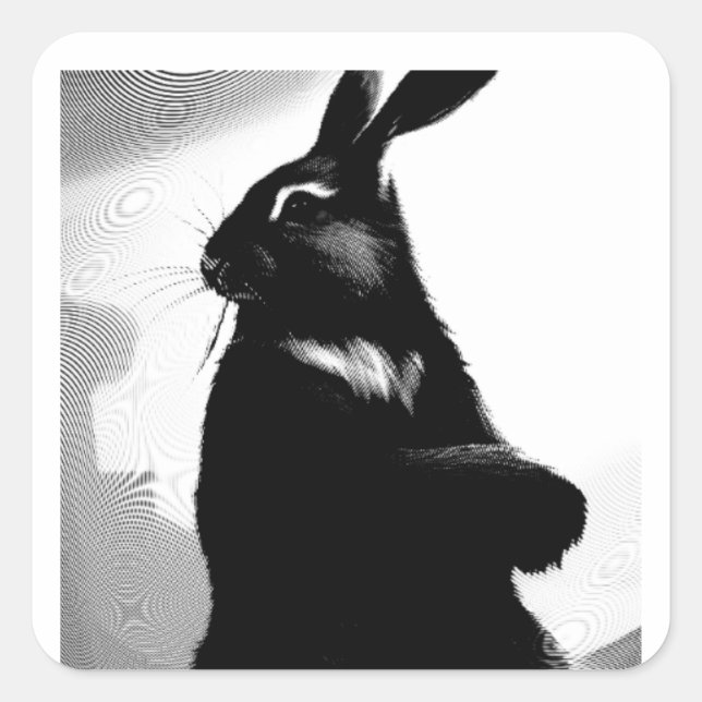 Sticker Carré Prestigieux Lapin (Devant)