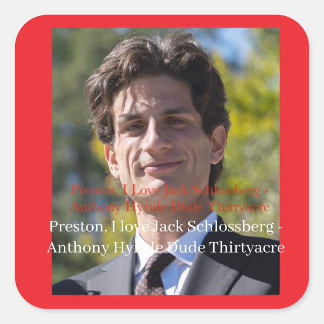 Sticker Carré Preston, j'adore Jack Schlossberg (Devant)