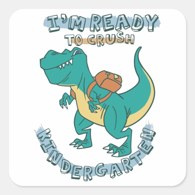Sticker Carré Prêt à écraser la maternelle (Devant)