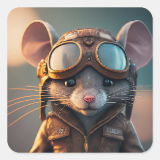 Sticker Carré Prêt pour le décollage