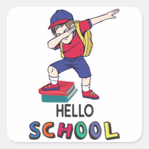 Sticker Carré Prêt pour l'école en ligne