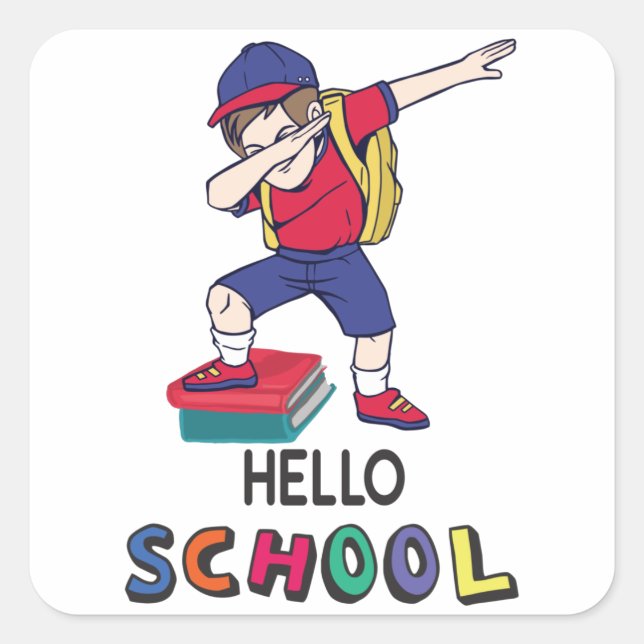 Sticker Carré Prêt pour l'école en ligne (Devant)