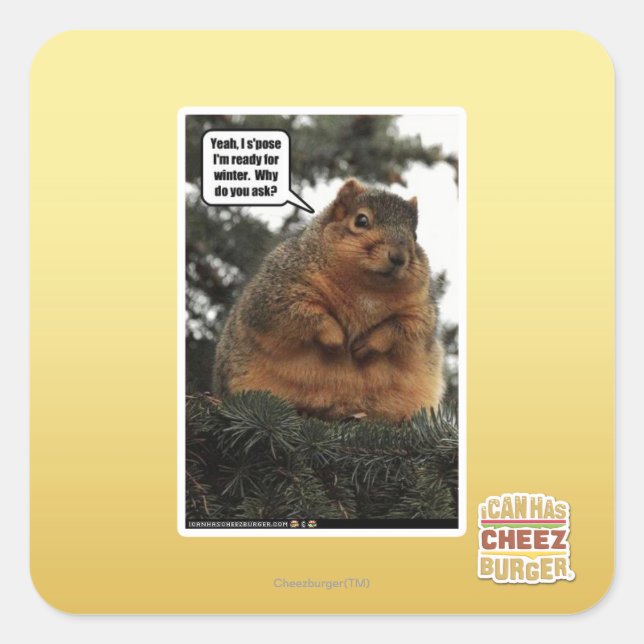 Sticker Carré Prêt pour l'hiver (Devant)