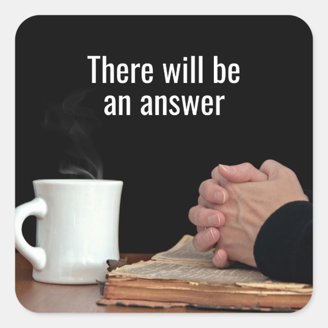 Sticker Carré Prêter Main Sur La Vieille Bible (Devant)