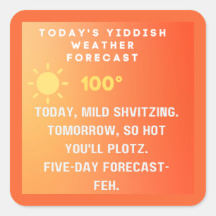 Sticker Carré Prévisions météo en yiddish