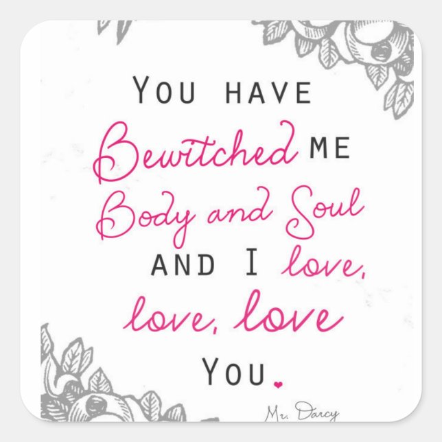 Sticker Carré Pride & Préjugés - M. Darcy (Devant)