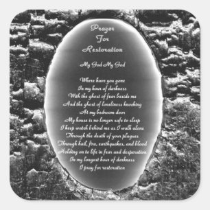 Sticker Carré Prière Pour La Restauration