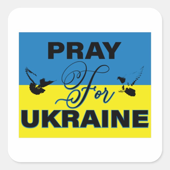 Sticker Carré Prière pour l'Ukraine (Devant)