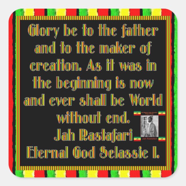 Sticker Carré Prière Rasta récitée avant la cérémonie de tabagis (Devant)