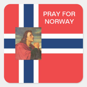 STICKER CARRÉ PRIEZ POUR LA NORVÈGE