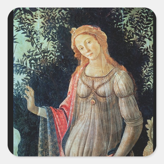 Sticker Carré Primavera, détail de Vénus, c.1478 (Devant)
