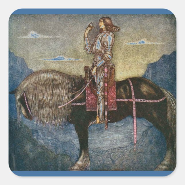 Sticker Carré Prince avec oiseau (Devant)