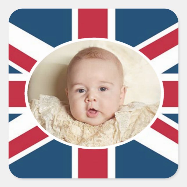 Sticker Carré Prince George - William & Kate (Devant)
