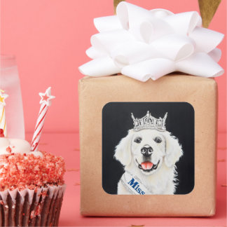 Sticker Carré Princess English Retriever