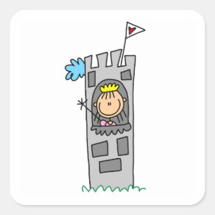 Sticker Carré Princesse dans la tour du Château