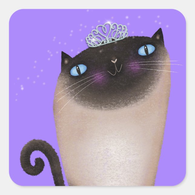 Sticker Carré Princesse des chats de Siamese (Devant)