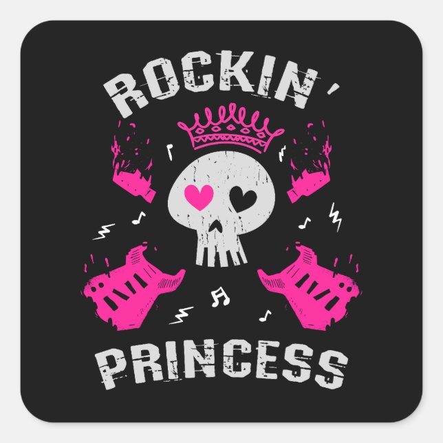 Sticker Carré Princesse Rockin (Devant)