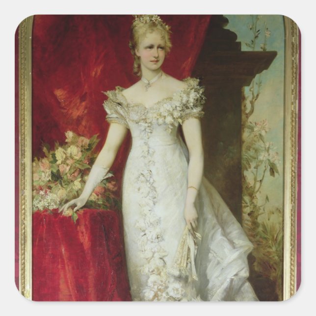 Sticker Carré Princesse Stéphanie de Belgique (Devant)