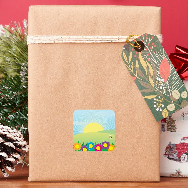 Sticker Carré Printemps (Créateur téléchargé)