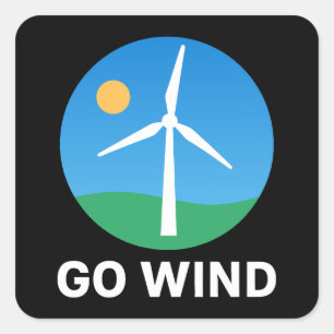 Sticker Carré Prise en charge de l'énergie éolienne - Pro Clean 