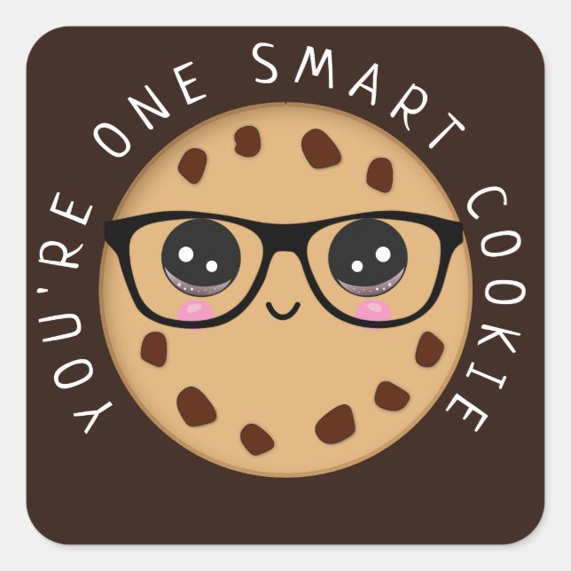 Sticker Carré Prix Smart Cookie pour les étudiants (Devant)