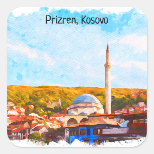 Sticker Carré Prizren Kosovo sinan pasha mosquée