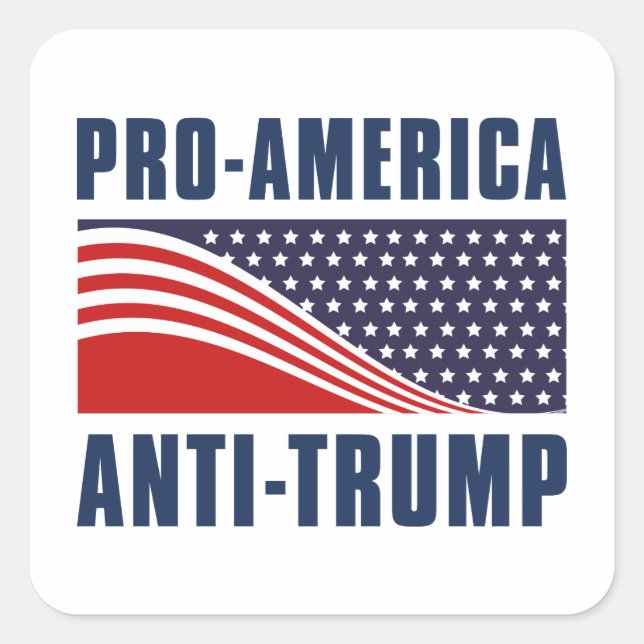 Sticker Carré Pro-America Anti-Trump (Devant)