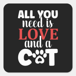 Sticker Carré Problèmes de comportement de chat