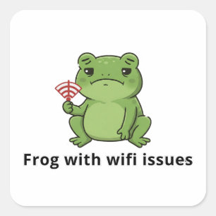 Sticker Carré Problèmes de grenouille avec WiFi