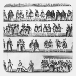 Sticker Carré Procession au baptême du Prince Arthur