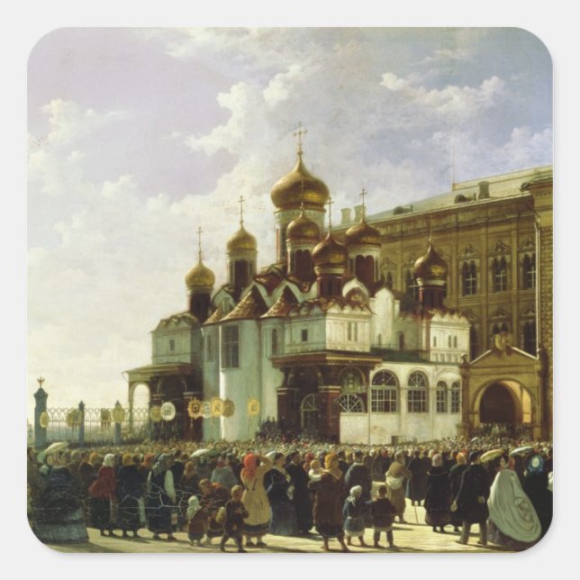 Sticker Carré procession de Pâques à l'Annonciation Maria (Devant)