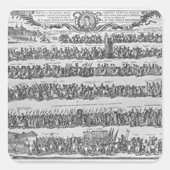 Sticker Carré Procession du Pape Innocent XII (Devant)