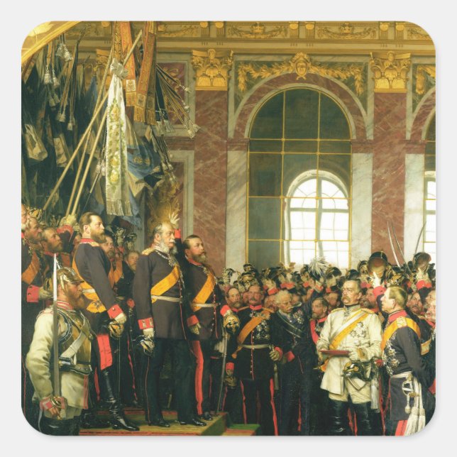 Sticker Carré Proclamation de Guillaume en tant que Kaiser (Devant)