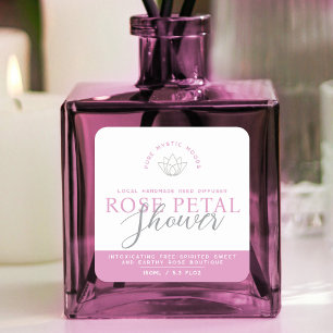 Sticker Carré produit diffuseur en roseau rose rose
