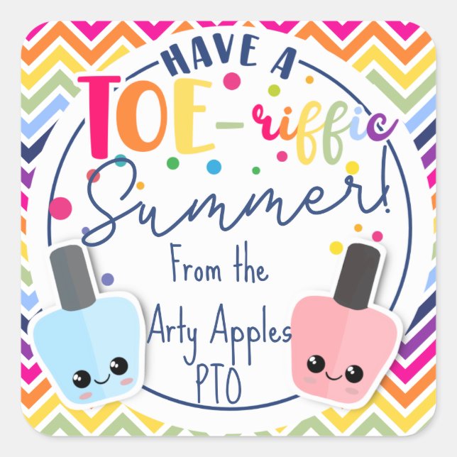 Sticker Carré produits à ongles d'été caryotes (Devant)