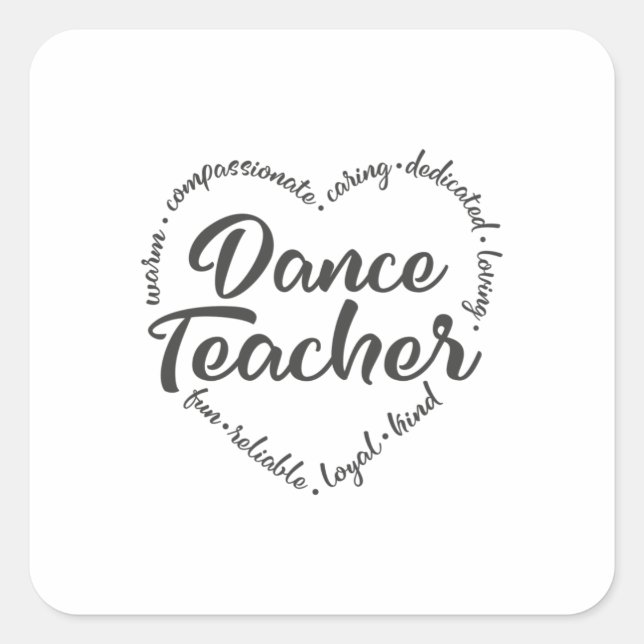 Sticker Carré Professeur de danse, danse, professeur de ballet (Devant)