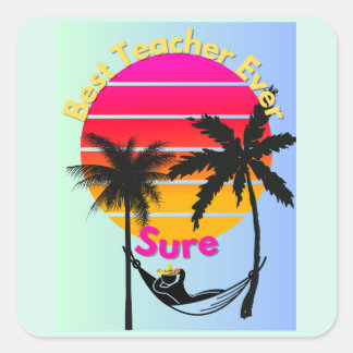 Sticker Carré Professeur de l'année : Bien sûr