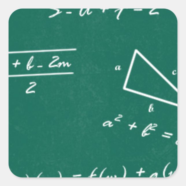 Sticker Carré professeur de mathématiques algebra geek (Devant)