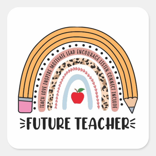 Sticker Carré Professeur, Enseignant En Cours, Enseignant De 1èr (Devant)