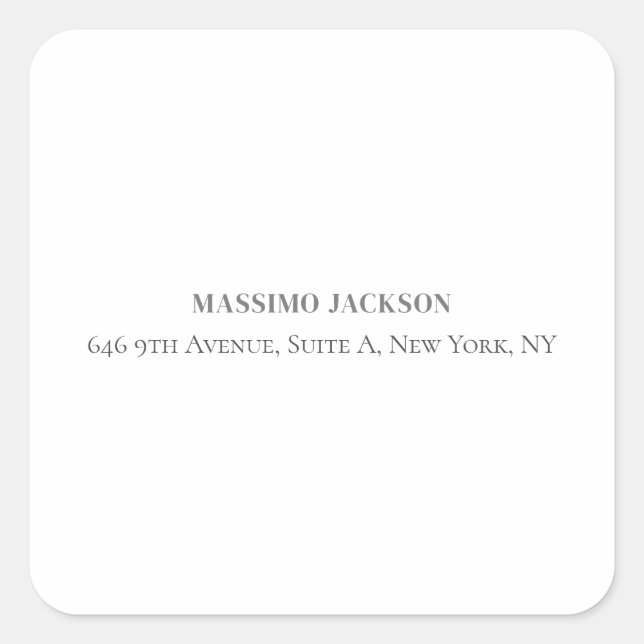 Sticker Carré Professional elegant modern minimalist add name (Devant)