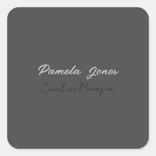 Sticker Carré Professional elegant modern minimalist add name