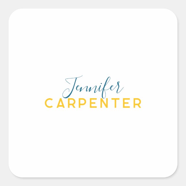 Sticker Carré Professional elegant modern minimalist plain (Devant)