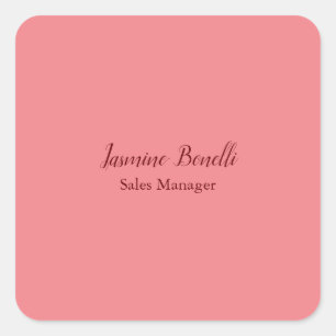 Sticker Carré Professional Modern Minimaliste Ajouter un nom per