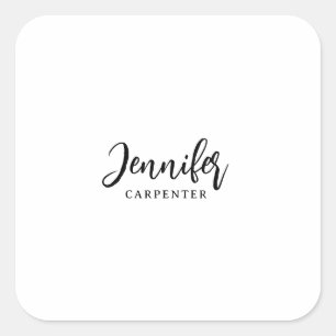 Sticker Carré Professionnel élégant moderne minimaliste ajouter 