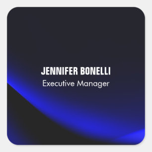 Sticker Carré Professionnel minimaliste moderne bleu ajouter vot