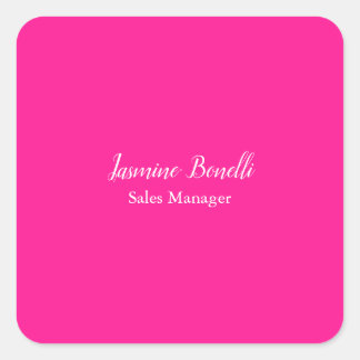 Sticker Carré Professionnel minimaliste moderne rose profond